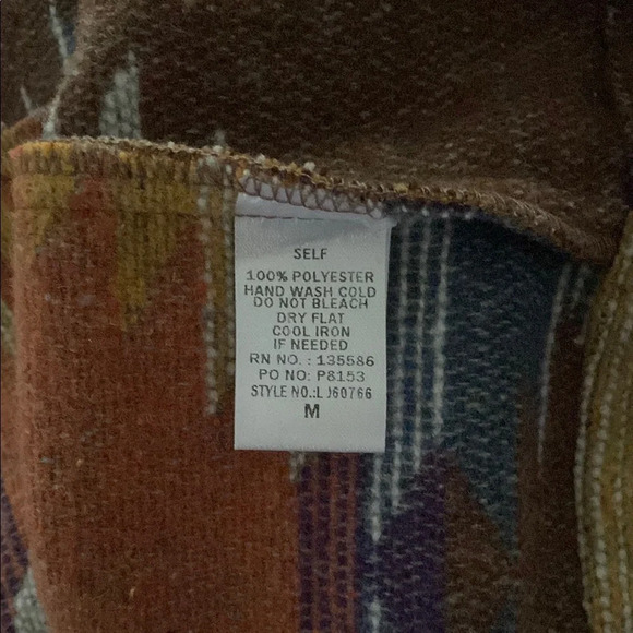 Main Strip Brown and Orange Hooded Sweatshirt Southwestern Pattern - Picture 3 of 4